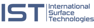 Logo displaying large blue letters IST to the left, with International Surface Technologies written in blue text to the right on a light background.