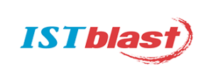 ISTblast logo with “IST” in blue and “blast” in red, followed by a red swoosh brushstroke curving under the text.